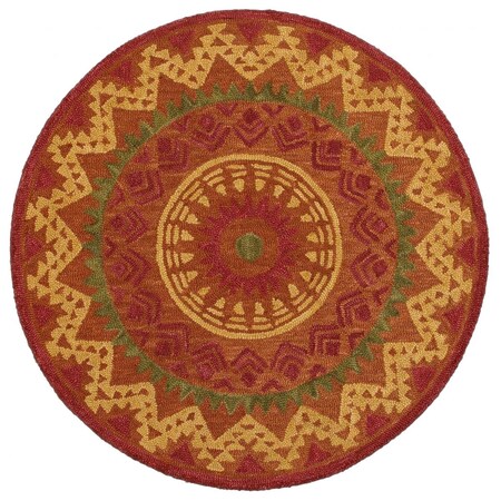 Palacedesigns 4 ft. Round Orange Decorative Area Rug - Orange PA3104654